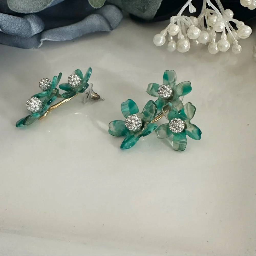 Lele Sadoughi Garden Bouquet Earrings Green